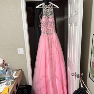 Elegant Pink Embellished Gown
